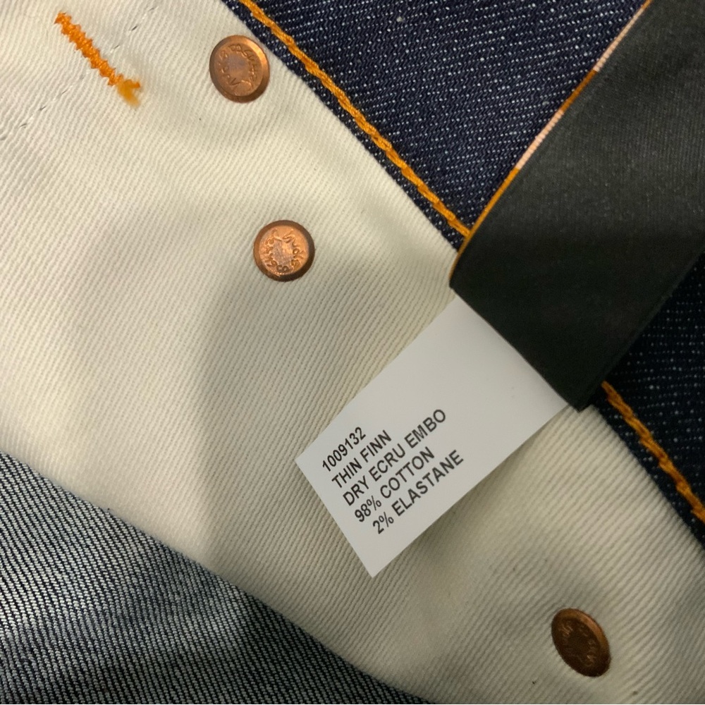 Nudie Thin Finn Dark Wash Denim Blue Jeans. Mens Size W30 x L34. (NWT) - Picture 9 of 11